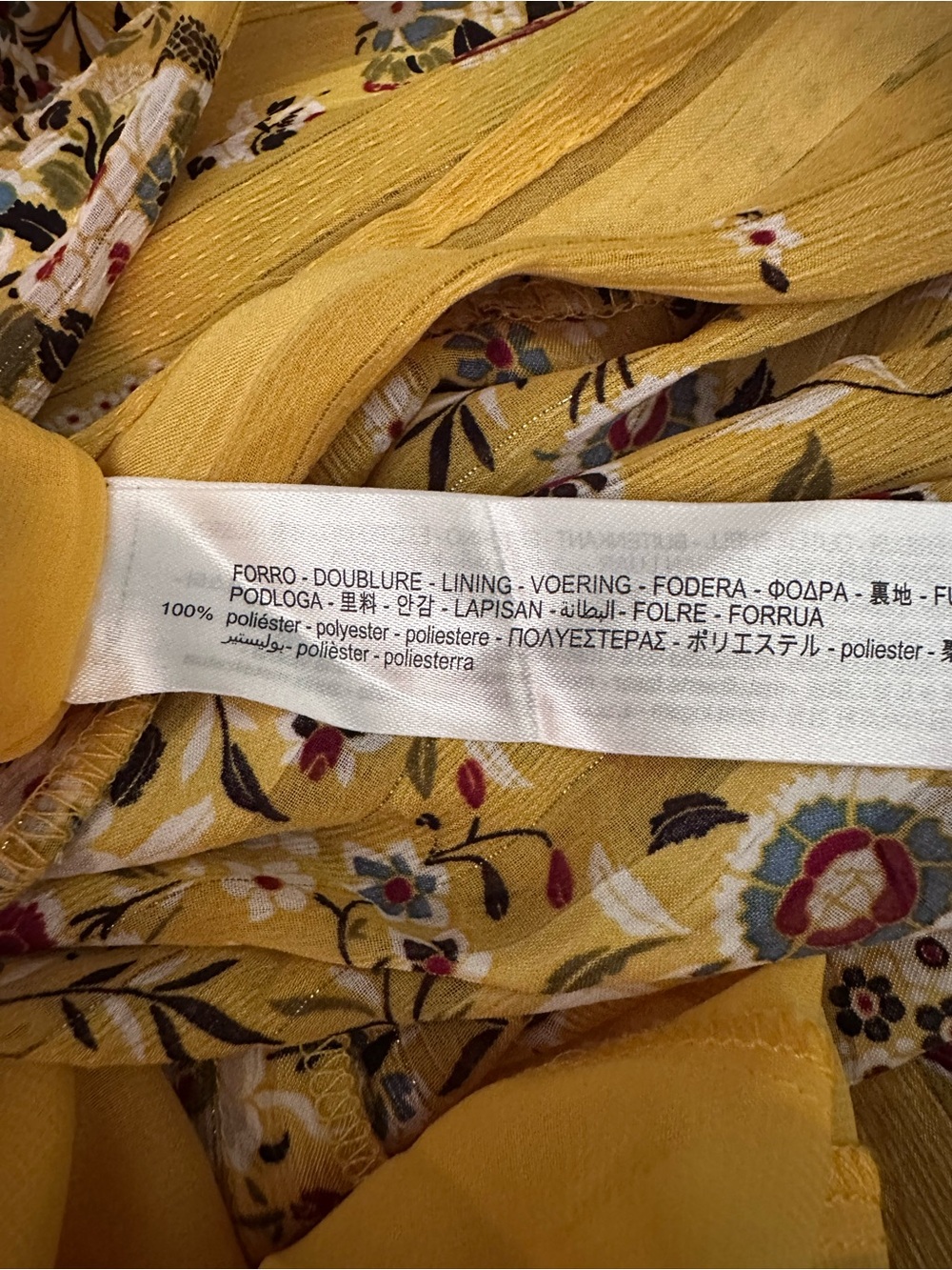 Zara Yellow Floral Ruffle-Neck Maxi Dress Size XS - Picture 12 of 13